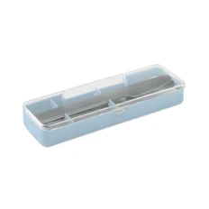 Набор столовых приборов: вилка, ложка, нож, голубой фото