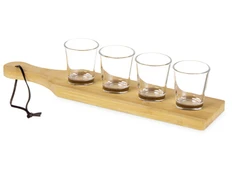 Набор стопок на бамбуковой подставке Shots, бежевый фото