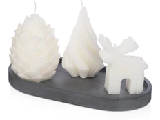 Набор свечей на подставке «New year», белый фото