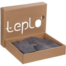 Набор Teplo Real Talk Full Set: шапка, шарф, перчатки, серый фото