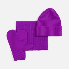 Набор Teplo Yong: варежки, шарф, шапка, фиолетовый фото
