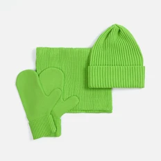 Набор Teplo Yong: варежки, шарф, шапка, светло-зеленый фото