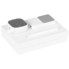 Набор Top Force: аккумулятор 10000 mAh, колонка беспроводная, ручка шариковая, белый фото