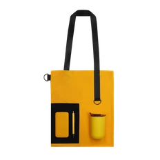 Набор Trend 10000: внешний аккумулятор 10000 mAh, кофер, ручка, шопер, желтый / черный фото