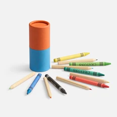 Набор цветных карандашей с мелками Kiddo Tube, голубой / оранжевый фото