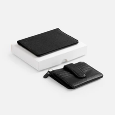 Набор Unison Holder: картхолдер на молнии, обложка для паспорта, черный фото