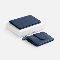 Набор Unison Holder: картхолдер на молнии, обложка для паспорта, синий фото