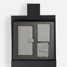 Набор Unison Trio: дорожный органайзер, картхолдер на молнии, обложка для паспорта, серый фото