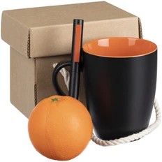 Набор Unwind: кружка, ручка шариковая, антистресс, оранжевый / черный фото