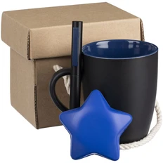 Набор Unwind: кружка, ручка шариковая, антистресс, синий / черный фото