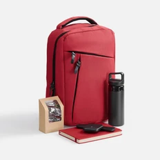 Набор Urban Tea: термостакан, ежедневник, беспроводная док-станция, рюкзак для ноутбука, чай, красный фото