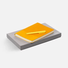 Набор Vale: ежедневник недатированный, ручка шариковая, желтый фото