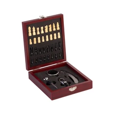 Набор винный с шахматами «Купаж», бордовый фото