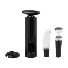 Набор винный «Винотека»: штопор, нож для фольги, вакуумная пробка, аэратор, черный фото