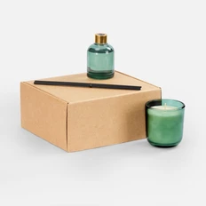 Набор Vitral: ароматическая свеча и диффузор ароматический, дубовый мох и пачули, зеленый фото