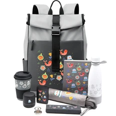 Набор «Волшебная сказка»: рюкзак, блокнот А5, термобутылка, внешний аккумулятор, зонт, портативная колонка, кружка, брелок, ручка, серый фото