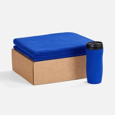 Набор Warm Form: плед флисовый и термостакан, синий фото