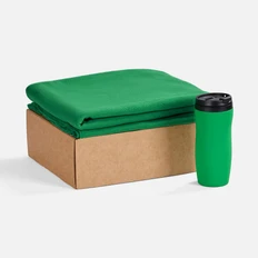 Набор Warm Form: плед флисовый и термостакан, зеленый фото
