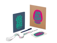 Набор Welcome Pack Smart Start: блокнот, ручка шариковая, ланъярд с ретрактором, открытка, синий фото