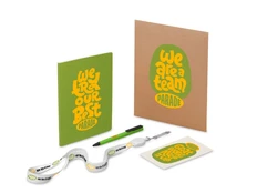 Набор Welcome Pack Smart Start: блокнот, ручка шариковая, ланъярд с ретрактором, открытка, зеленый фото