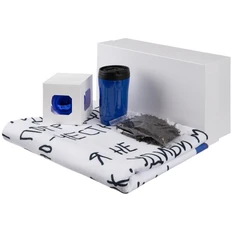 Набор Wish Letter: флисовый плед, термостакан, елочный шар, чай черный, синий фото