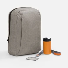 Набор Workeen: рюкзак, термостакан, лента для бейджа с ретрактором, чехол для карточки, оранжевый фото