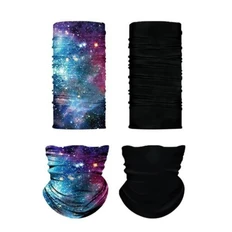 Набор из 2 бандан защитных RoadLike, черный / разноцветный фото