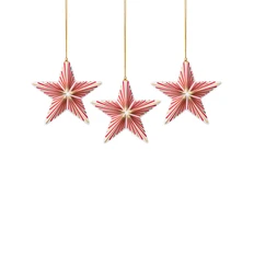 Набор из 3 елочных игрушек Farforite «Патриотический» в подарочном пенале, белый / красный / золотой фото