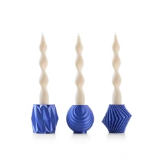 Набор из 3 подсвечников Gravity в подарочной коробке, синий фото