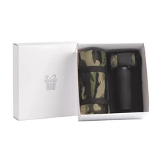 Набор «Защитнику Отечества»: термокружка, плед, салфетка из микрофибры, черный / зеленый фото