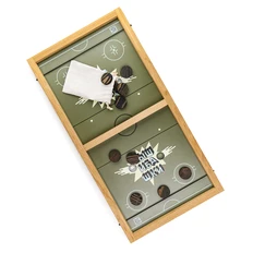 Настольная игра шашки-вышибашки, крафт / темно-зеленый фото