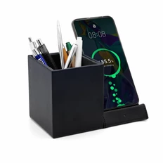 Органайзер настольный c беспроводной зарядкой Elegans, черный фото