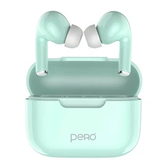 Наушники беспроводные Pero TWS06 Comfort, салатовые фото