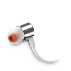 Наушники проводные внутриканальные, гарнитура, JBL T210, белый/ серые фото