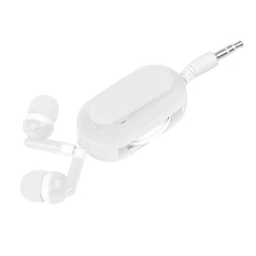 Наушники проводные внутриканальные, со светоотражателем и держателем, Rasum, белые фото