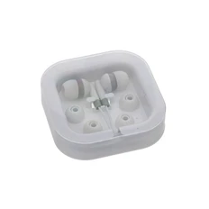 Наушники проводные внутриканальные, в квадратном футляре, белые фото