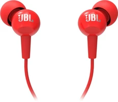 Наушники проводные внутриканальные, с микрофоном, JBL C100SIU, красные фото