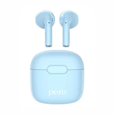 Наушники-вкладыши беспроводные True Wireless Pero TWS05 Colorful, голубые фото