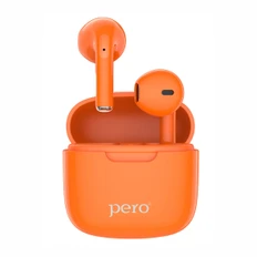 Наушники-вкладыши беспроводные True Wireless Pero TWS05 Colorful, оранжевые фото