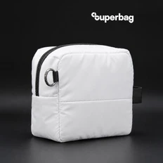 Несессер стеганый на молнии Superbag Bubble с креплением на кольцо-карабин, белый фото