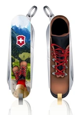 Нож перочинный Victorinox Classic I Love Hiking, 7 функций, коричневый / разноцветный фото