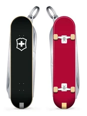 Нож перочинный Victorinox Classic Skateboarding, 7 функций, красный / черный фото