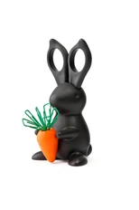 Ножницы и магнит со скрепками Bunny, черные фото