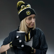 Образец вязаных перчаток с сенсорными пальцами Custom Merch, желтый / черный фото