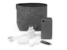 Органайзер для электроники и проводов Felt, серый фото