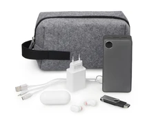 Органайзер для электроники и проводов Felt, серый / черный фото