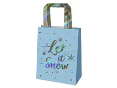 Пакет подарочный Let it snow!, голубой фото