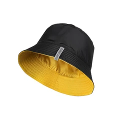 Панама двусторонняя, черная / желтая фото