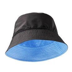 Панама двусторонняя из плащевой ткани, чёрно-голубая фото