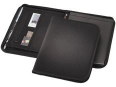 Папка для документов на молнии с блокнотом Berkeley А4, черная фото